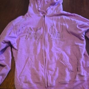 Purple Hoodie with Embroidered Text